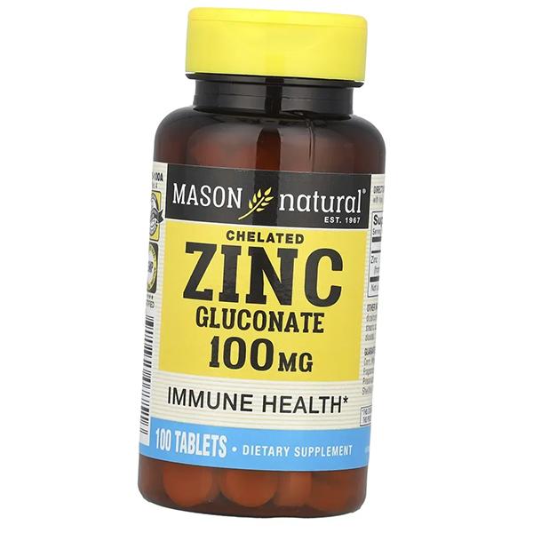 Zinc Gluconate, Zinc 100, Mason Natural 100 Tablets (36529024)