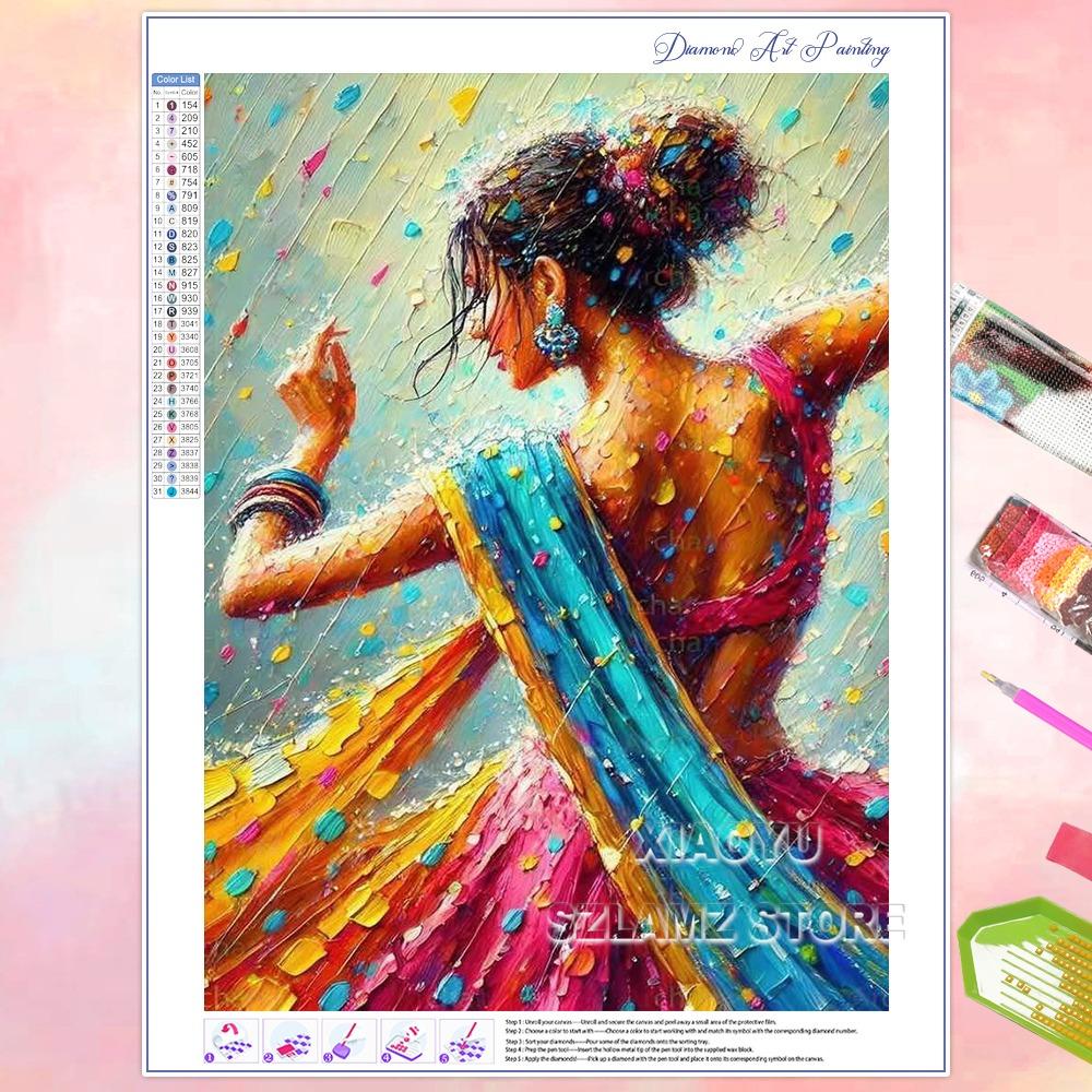 5D DIY Diamond Painting Dancing Beautiful Girl Full Square/Round Diamond Mosaic Embroidery Home Decor Handmade Gifts