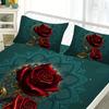 3D Gothic Rose Fitted Sheet Set Soft Comfortable Breathable Bedding Mattress Protector Set For Bedroom Guest Room