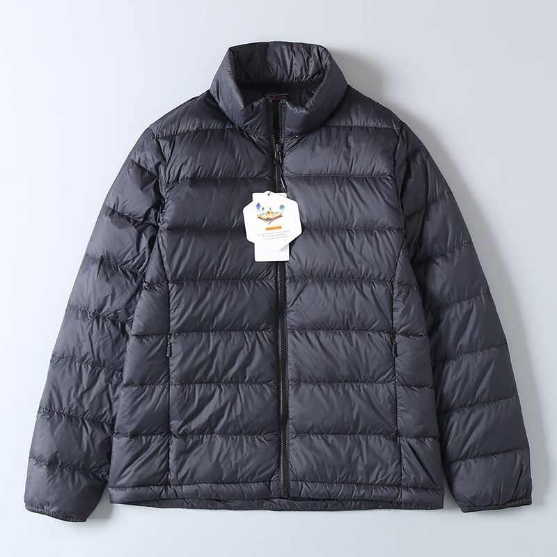 Autumn and Winter Lightweight Cotton Jacket for Men and Women, Couple Style, Simple, Lightweight, Warm, Solid Color, Stand Collar, Casual Coat