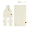 3Pcs/Set Thicken Knit Beanie Snood Set Plush Lining Touchscreen Gloves  for Men Women