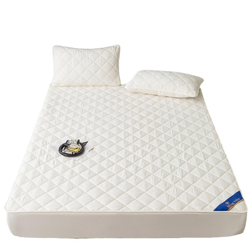Maternal and Baby Grade Cotton Padded Bedsheet, Solid Color Hotel Same Style Mattress Protective Cover
