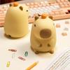 Cute Silicone Capybara Night Light Children's Nightlight Gift USB Rechargeable Animal Touch Bedside Slepp Lamp Timing Function