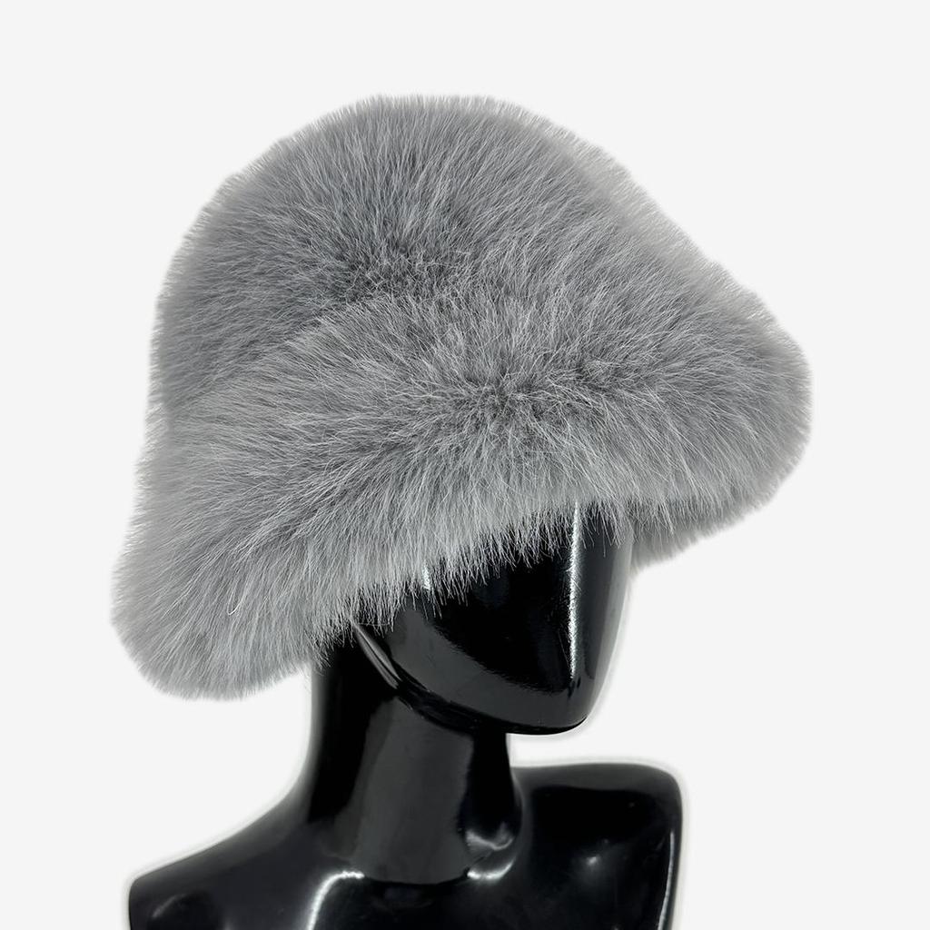 Winter women's fox fisherman hat, fashionable basin hat, warm large eave hat, WGLUVF fits all women's hat