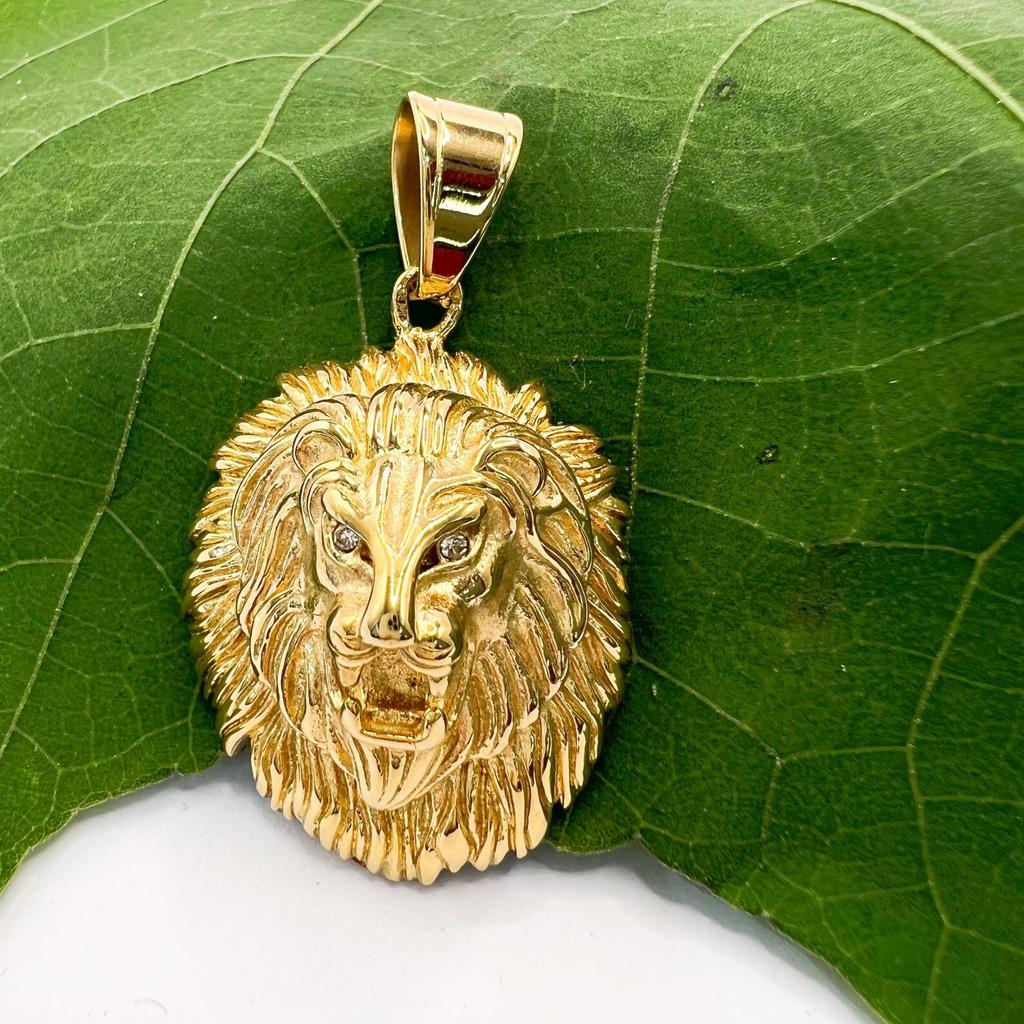 HIP Hop Lion Head Pendant Necklaces Men's Gold Color Punk Animal Jewelry