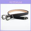 Vintage Crown Pattern Alloy Buckle Leather Belt For Women Stylish Jeans Accessories