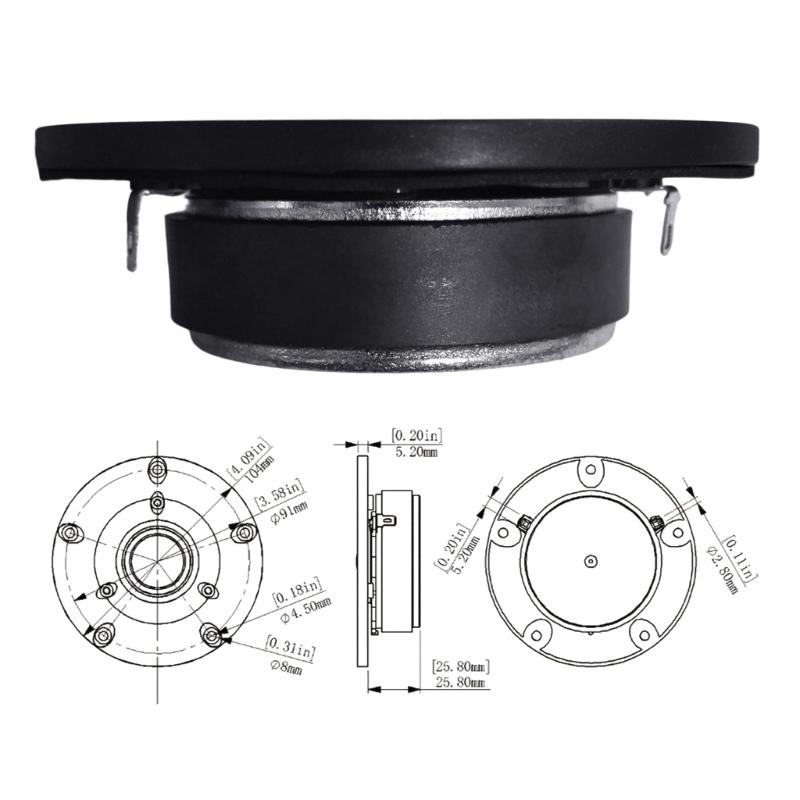HiFi Auditory Tweeter Speaker Set 4Inch Panel External Magnetic Structure Enhances Sound