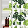 1pc Monstera Leaf Popular Shower Curtain Waterproof PEVA Botanical Bathroom Decor