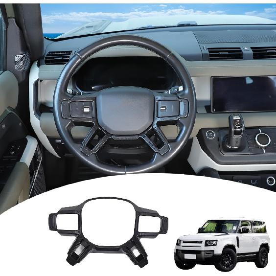 Steering Wheel Cover Trim Interior Accessories Compatible with Land Rover Defender 2020-2025 Car Steering Wheel Decoration Frame Trim,Steering Wheel матовый черный