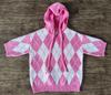 Autumn/Winter Diamond Plaid V-neck Hooded Women's Sweater - European & American Casual Knitwear.
