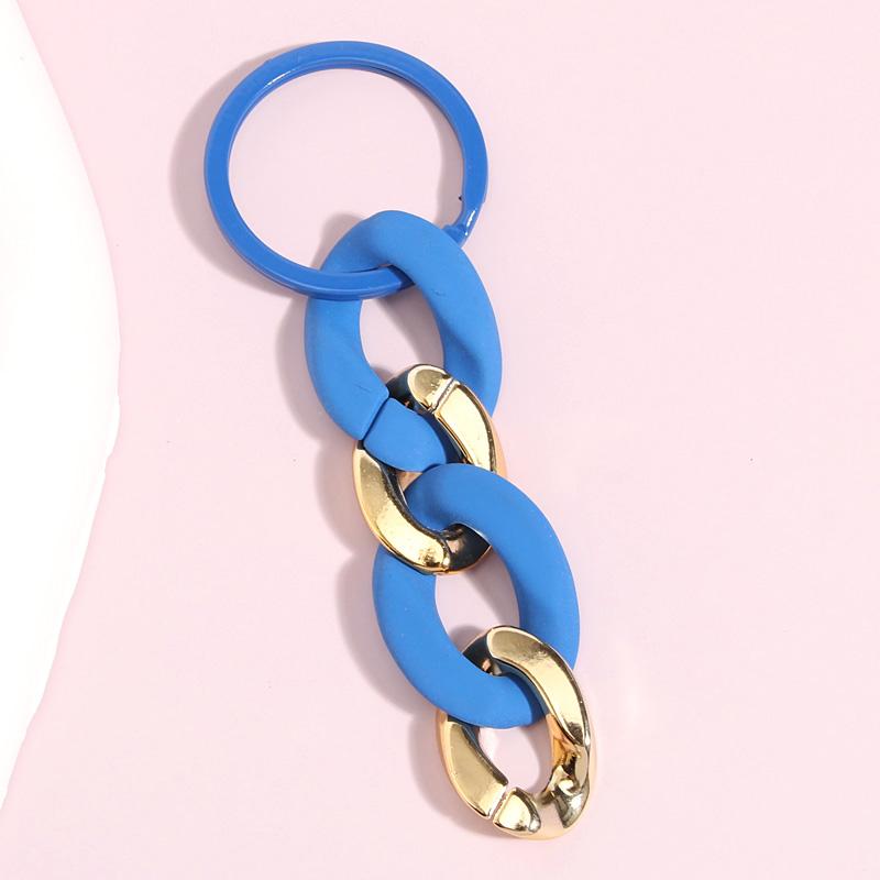 Colorful Acrylic Plastic Link Chain Keychain Creative Handmade Key Ring For Women Men Handbag Accessories DIY Friendship Gifts