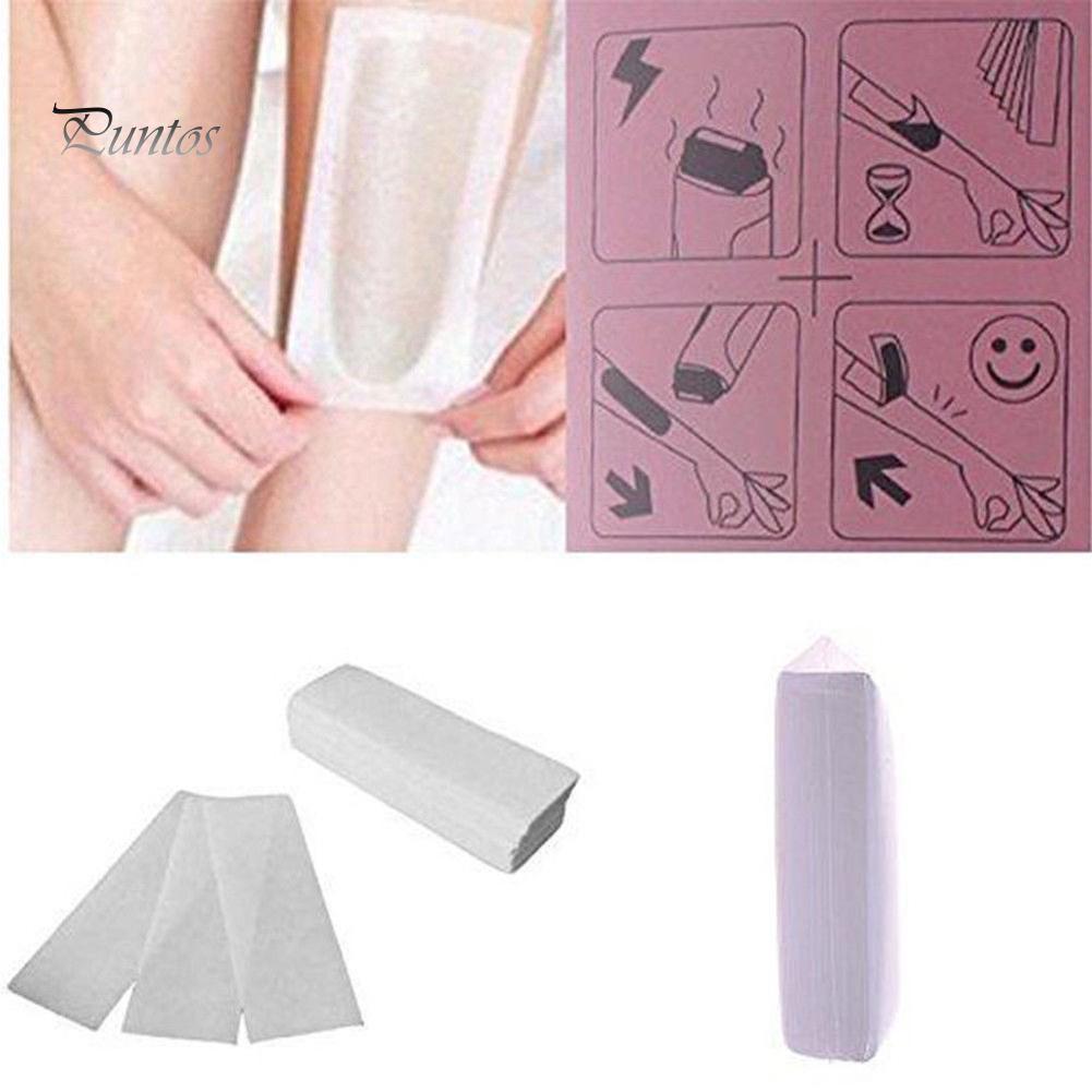 Body 100 ks Dámské jednorázové netkané voskové depilační papírky Pásky pro odstraňování chloupků na ruce a nohy