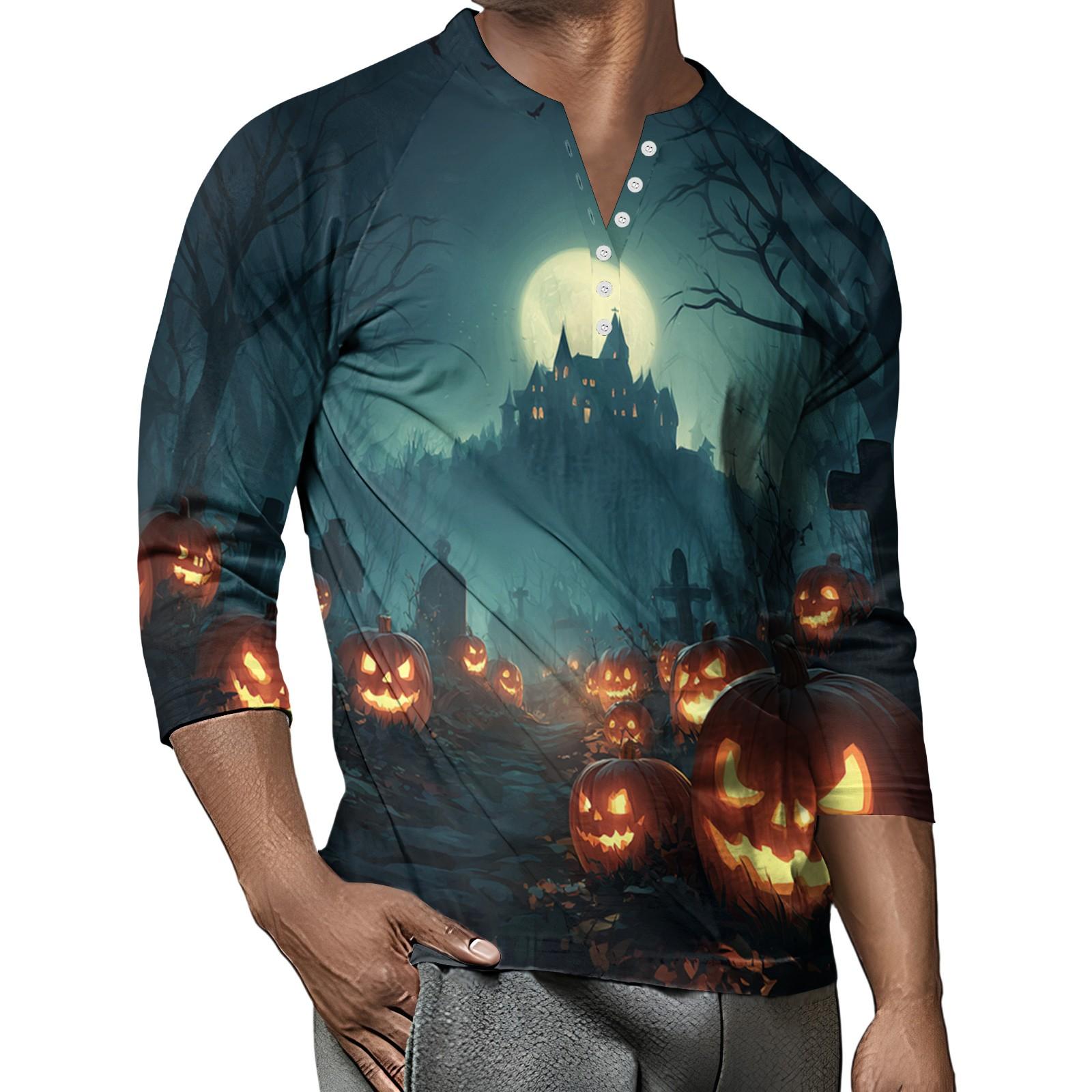 

Мужской контрастный топ реглан на пуговицах с рукавом 3/4 S