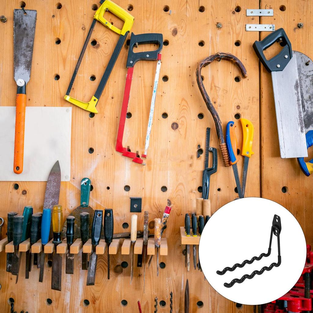 Set of 2 Wave-Shaped Wall Hooks with Non-Slip Storage, Ideal for Garages and Homes, Tools, and Garden Supplies