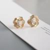 S925 Silver Needle Camellia Stud Earrings for Women - High-End Luxury Design