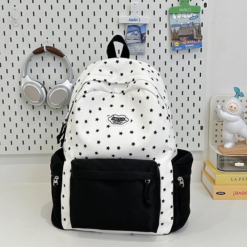 

Новый маленький и свежий рюкзак, школьный рюкзак для ученика средней школы, женский универсальный повседневный рюкзак с контрастными цветами, рюкзак большой вместимости.