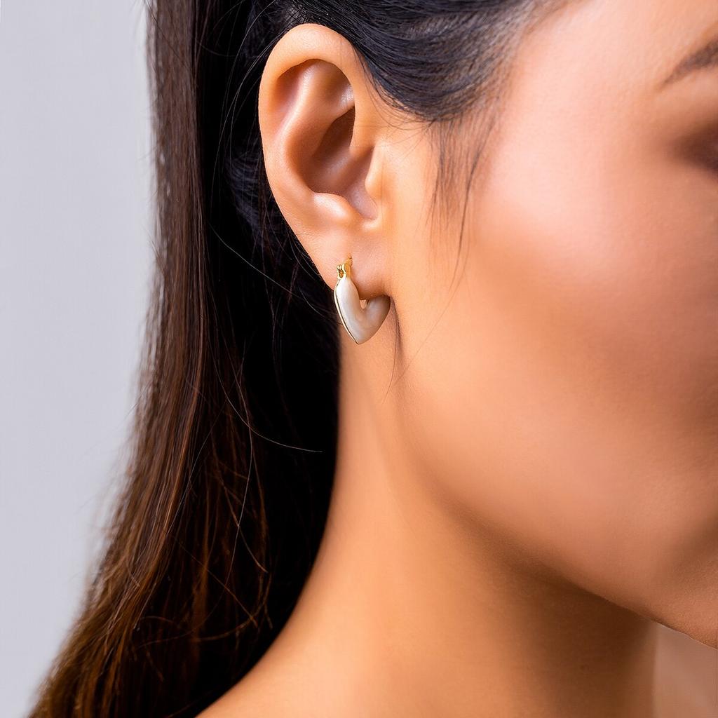 Ingemark Elegant Sweet Love Heart Drop Earrings for Women Korean Fashion Geometric Piercing Earrings Aesthetic Jewelry Gifts