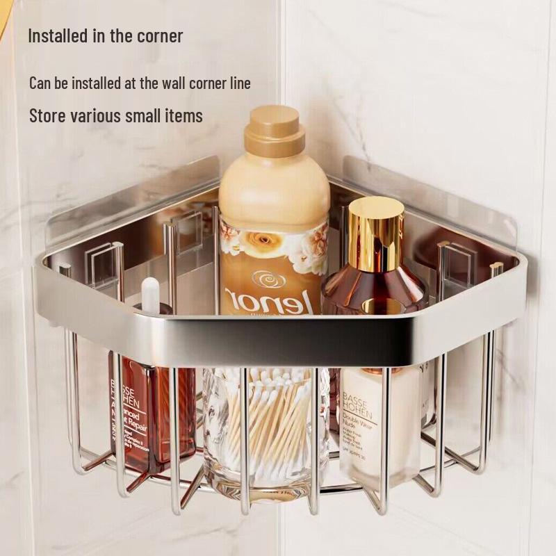 Wall-Mounted Triangle Kitchen & Bathroom Draining Rack Gunmetal Grey