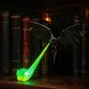 Mysterious Fantasy Collection Items 3D Printed Fire-Breathing Dragon Shelf Decor, Flying Nook Bookshelf Light, Black Design Mythical Creature