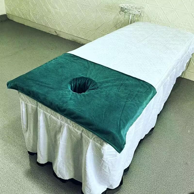50*80cm Thickened Beauty SPA Massage Table Planking Face Towel with Hole Bed Bandana