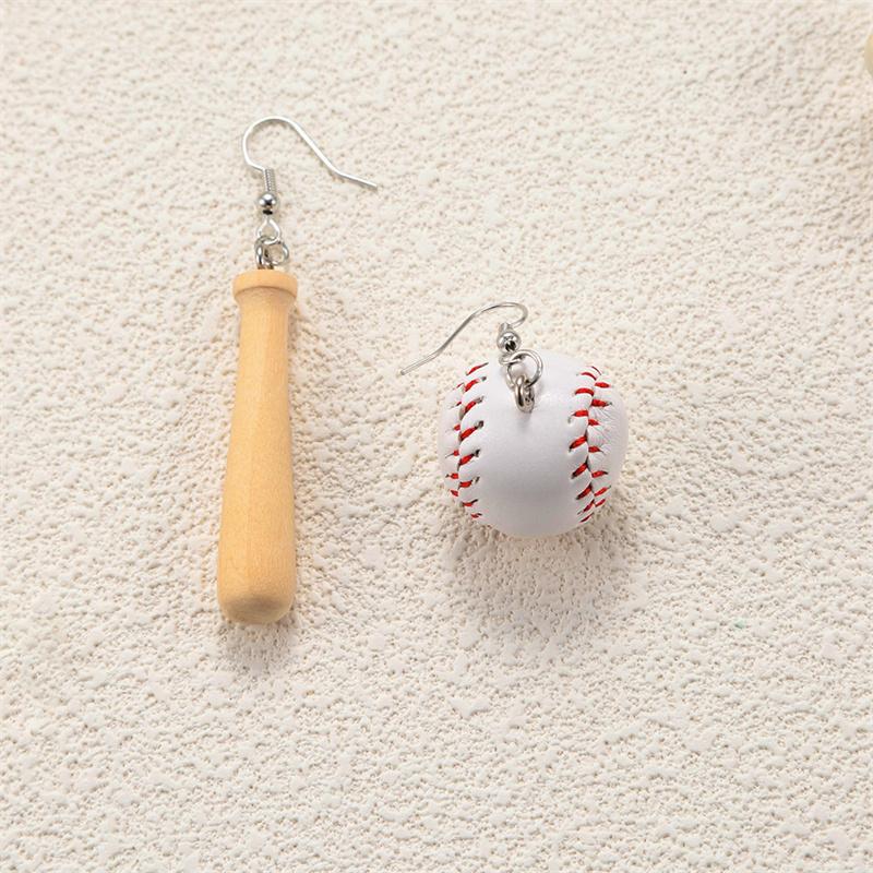 Cercei Stud Simulare Baseball Stil Sportiv Creativ Femei Personalitate Simplă Cercei Asimetrici Baseball