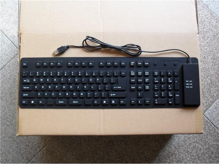 

Водонепроницаемая Пыленепроницаемая Силиконовая Складная Клавиатура: Миниатюрный, Бесшумный и Красочный чёрный