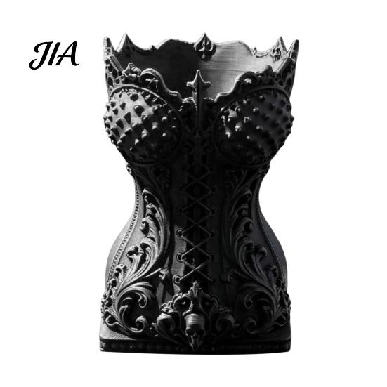 Decorative PLA Pen Stand 3D Printed Gothic Corset Holer, Vintage Makeup Brush Holder, Retro Style Desk Organizer for Desktop Office Supplies