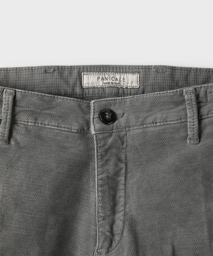 PANICALE Gray Regular Fit Washed Cotton Pants