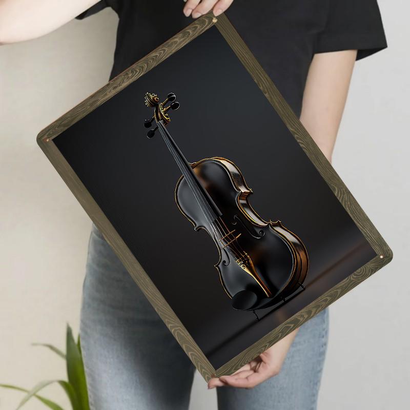 

Luxury Black Cello Metal Iron Painting Modern Home Living Room Wall Decor Art Hanging Ornament 20x30cm（7.8x11.8inch）