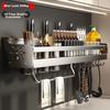 Scaffale da Cucina Moosen, Organizer da Parete per Utensili, Portaspezie, Portacoltelli, Scatola Porta Bacchette, Senza Foratura