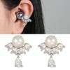 Elegant Pearls Waterdrops Shaped Ear Clip Attachment For FreeClip 1 2 Earbuds Enhancer Coppers Zircons Embellishment