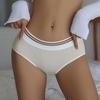CINOON Women's Maillard Color Mid-Rise Panties Cotton Contrast Color Comfort Panties Trendy Stylish Body-Hugging Underwear