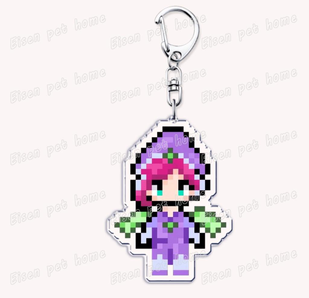 Cute Catoon Pixel Keychains for Women Bag Charm Fairy Stella Musa Tecna Magical Girl Fairies Keyrings Jewelry Friends Gifts