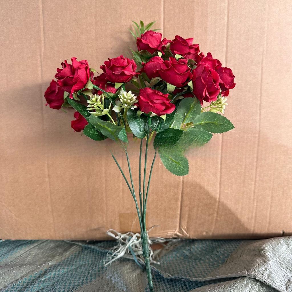 15 heads Artificial Silk Rose Flowers Bridal Bouquet for Home Wedding Floral Arrangement Garden Artificial Flowers DIYGift Decor