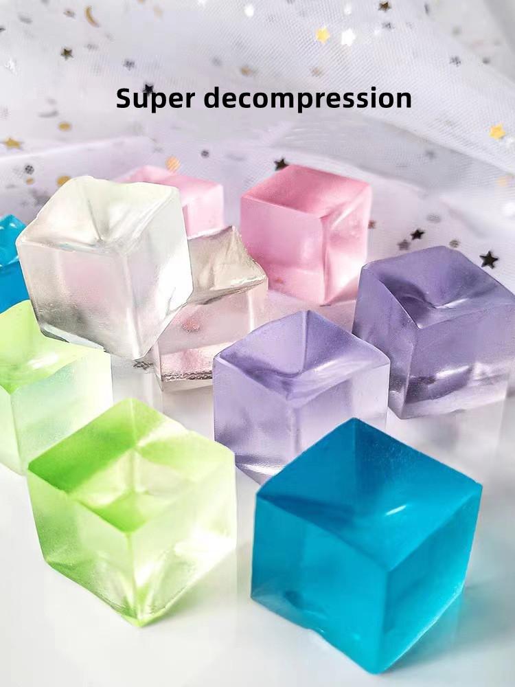 10 Pcs Mini Release Stress Transparent Small Ice Block Pinch Music Children Simulation  Relaxing Mood Squeezing Toy Birthday Gif