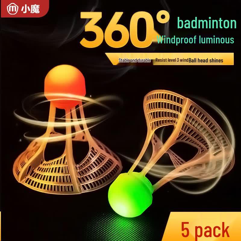 LED Luminous Windproof Badminton Shuttlecocks