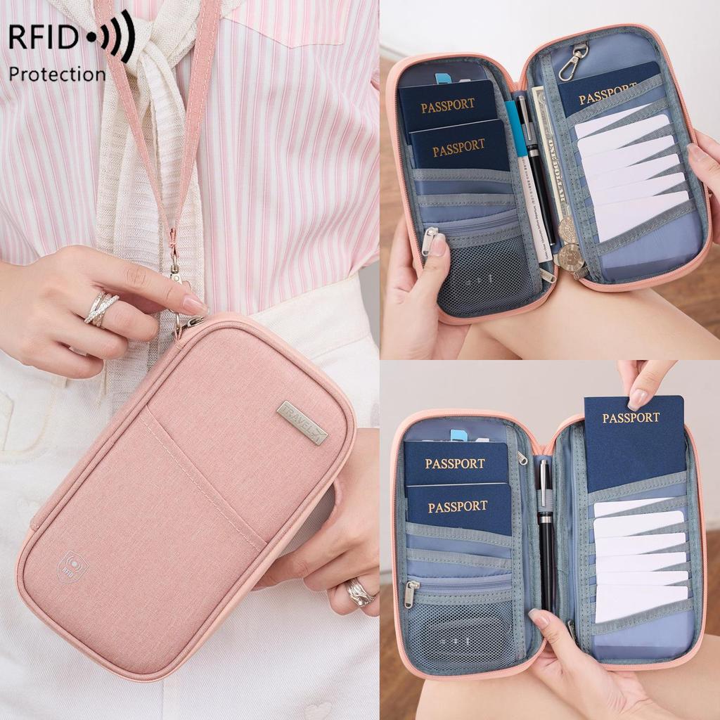 RFID-blokkerende nek paspoorthouder - Waterdichte reisportemonnee voor mannen en vrouwen