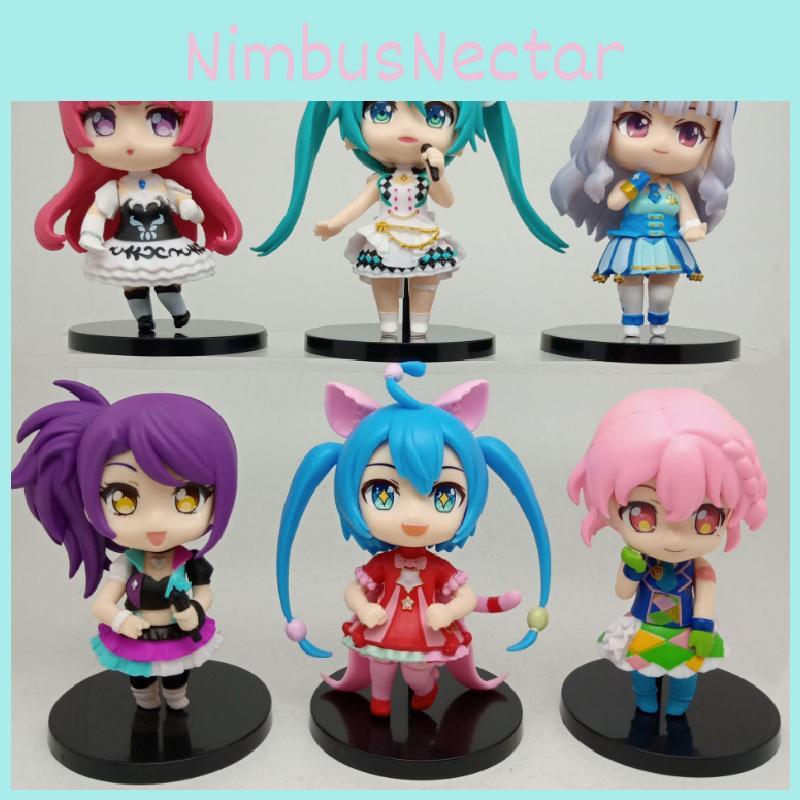 New 6 Models Hatsune Miku Figures Pvc Anime Peripheral Hatsune Beauty Girl Decoration Doll Machine Decoration Characters)
