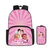 Cartoon Animation Backpack Student Backpack Full Print Backpack Portable Stationery Box Two-Piece Set