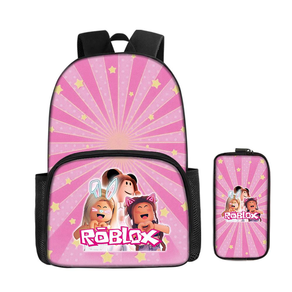 Cartoon Animation Backpack Student Backpack Full Print Backpack Portable Stationery Box Two-Piece Set