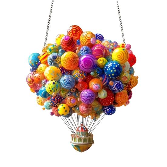 Hot Air Balloon Ornaments 2D Flat Acrylic Hanging Decoration Decorative