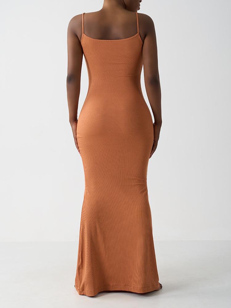 European & American Summer Slim Modal Ribbed Camisole Dress: Women's Socialite Style
