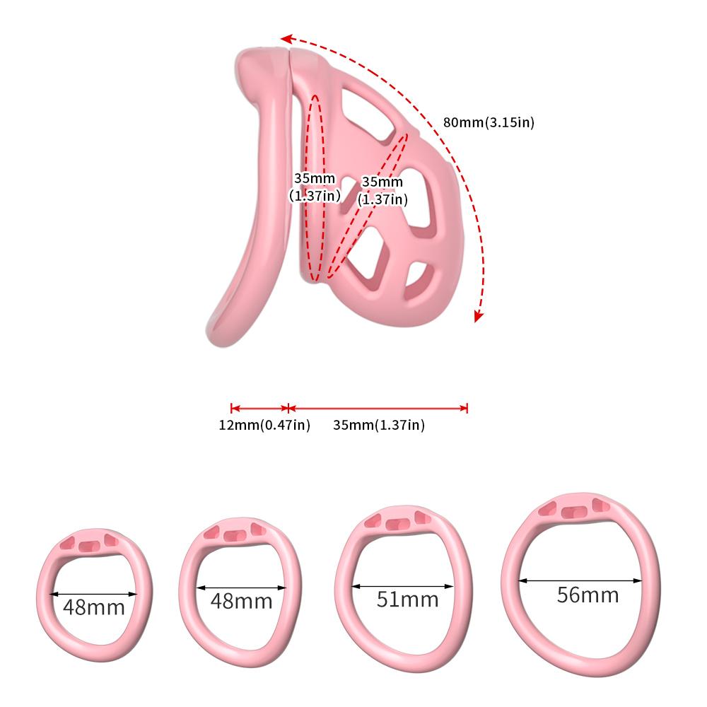 Chastity Cage with 4 Adjustable Rings Lightweight Silicone Male Chastity Device Invisible Penis Lock Bondage Sex Toys for Men 18+