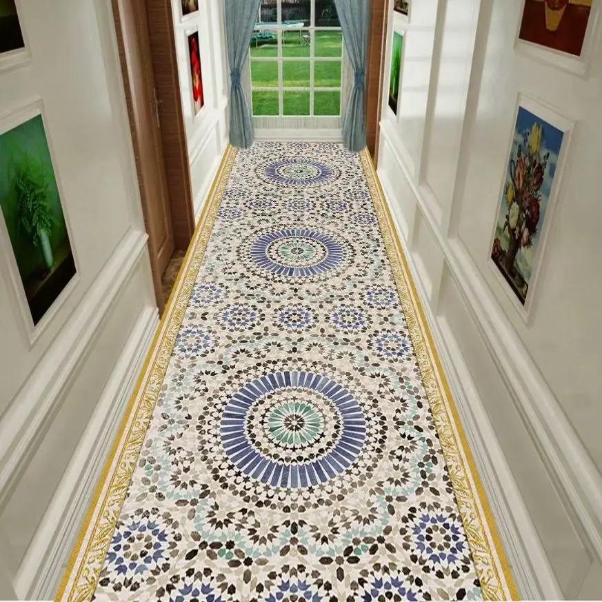 

Роскошные стильные длинные коридорные ковры, украшения для дома, прихожей, крыльца, напольные коврики, настраиваемый размер, ковер для вестибюля отеля, коврики для лестницы 100x500cm