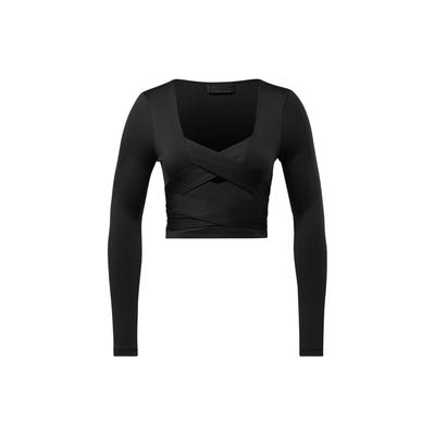 Einfarbig Pullover Langarm T-Shirt Damen Oberteile Schwarz H48419