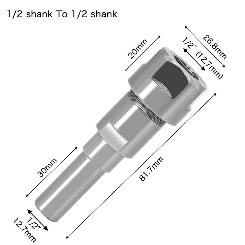 6mm 1/4" 8mm 12mm 1/2" Shank Engraving Machine Extension Rod 90mm Router Bit Collet Chuck Holder Woodworking Tools