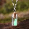 New Luminous Cute Ghost Necklace Keychain Mini Glass Bottle Party Halloween Gift Christmas Stocking Filler Party Favors