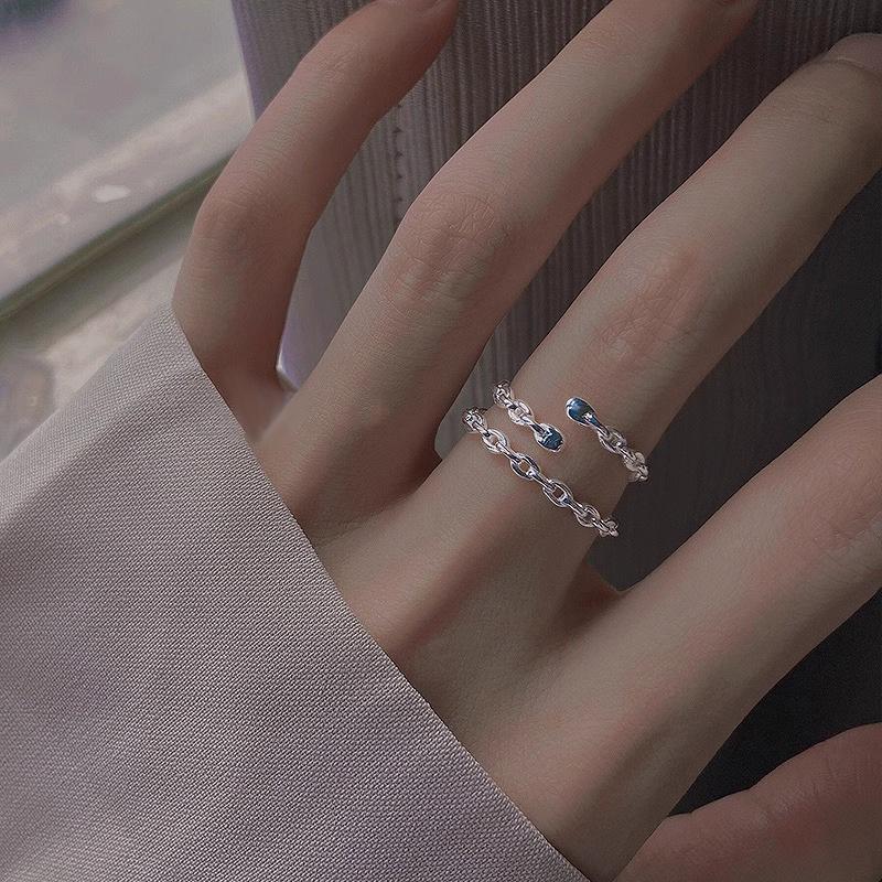 Retro Heavy Chain Adjustable Ring Women's INS Niche Cold Wind Simple Versatile Creative Geometric Party & Daily Ring