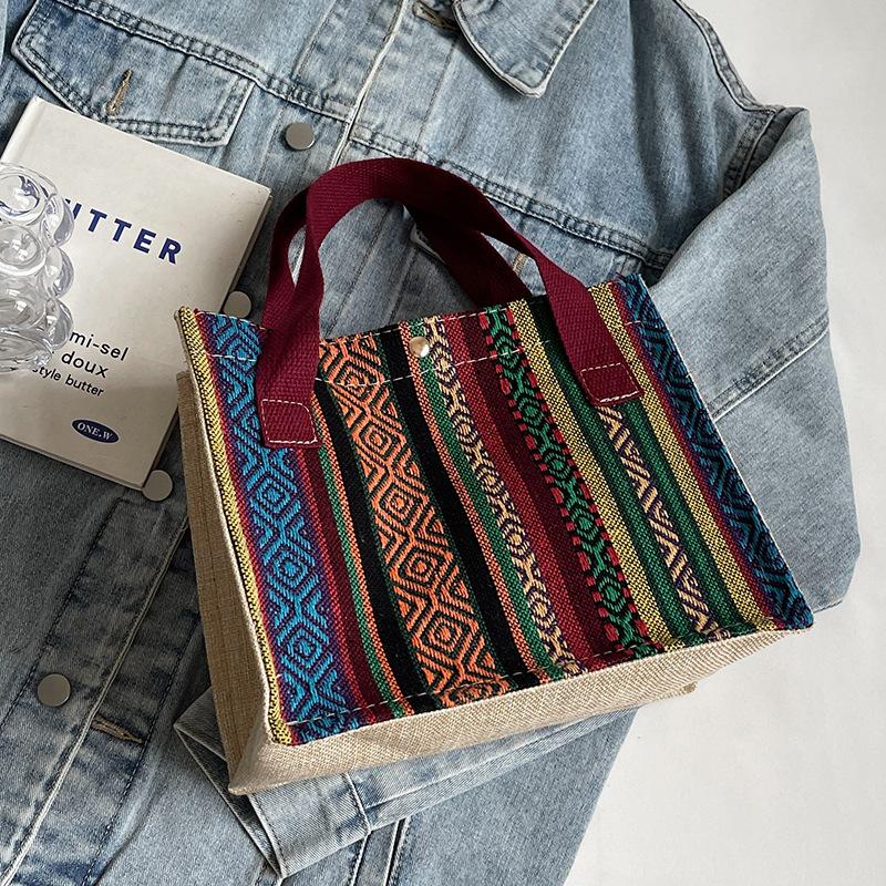 Geantă Tote Stil Etnic Femei Geantă de Mână Femei Modă Nouă Design Nișă Ins Geantă Tricotată Femei