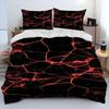 3D Volcano Lava Magma Comforter Bedding Set,Duvet Cover Bed Set Quilt Cover Pillowcase,King Queen Size Bedding Set Adult Child
